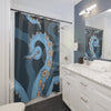 Octopus Tentacles Shower Curtain - Blue Ocean Modern Funky Bathroom Decor Underwater Sea Creature