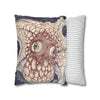 Orange Octopus Kraken Tentacles Ink Purple Art Spun Polyester Square Pillow Case Home Decor