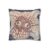 Orange Octopus Kraken Tentacles Ink Purple Art Spun Polyester Square Pillow Case Home Decor