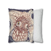 Orange Octopus Kraken Tentacles Ink Purple Art Spun Polyester Square Pillow Case Home Decor