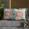 Orange Octopus Kraken Tentacles Ink Teal Art Spun Polyester Square Pillow Case Home Decor