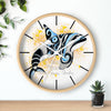 Orca Whale Tribal Splash Blue Yellow Wall Clock Home Decor