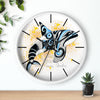 Orca Whale Tribal Splash Blue Yellow Wall Clock Home Decor