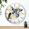 Orca Whale Tribal Splash Blue Yellow Wall Clock Home Decor