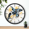 Orca Whale Tribal Splash Blue Yellow Wall Clock Home Decor