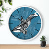 Orca Whale Tribal Tattoo Indigo Blue Ink Art Wall Clock Home Decor