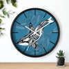 Orca Whale Tribal Tattoo Indigo Blue Ink Art Wall Clock Home Decor