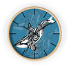 Orca Whale Tribal Tattoo Indigo Blue Ink Art Wall Clock Home Decor