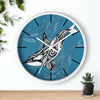 Orca Whale Tribal Tattoo Indigo Blue Ink Art Wall Clock Home Decor