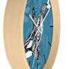 Orca Whale Tribal Tattoo Indigo Blue Ink Art Wall Clock Home Decor