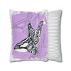 Orca Whale Tribal Tattoo Purple Ink Art Spun Polyester Square Pillow Case Home Decor