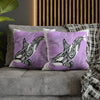 Orca Whale Tribal Tattoo Purple Ink Art Spun Polyester Square Pillow Case Home Decor