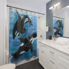 Orca Whales Diving Art Shower Curtain Home Decor