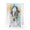 Orca Whales Love Splash Shower Curtain 71 × 74 Home Decor