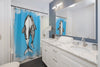 Orca Whales Tribal Ink Blue Shower Curtain Home Decor