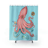 Pink Teal Octopus Cosmic Dancer Ii Art Shower Curtain 71 × 74 Home Decor