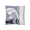 Purple Octopus Kraken Ink Art Spun Polyester Square Pillow Case Home Decor