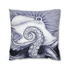 Purple Octopus Kraken Ink Art Spun Polyester Square Pillow Case Home Decor