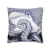 Purple Octopus Kraken Ink Art Spun Polyester Square Pillow Case Home Decor