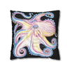 Rainbow Octopus Kraken Tentacles Ink Black Art Spun Polyester Square Pillow Case Home Decor