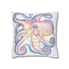 Rainbow Octopus Kraken Tentacles Ink White Art Spun Polyester Square Pillow Case Home Decor