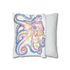 Rainbow Octopus Kraken Tentacles Ink White Art Spun Polyester Square Pillow Case Home Decor