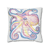 Rainbow Octopus Kraken Tentacles Ink White Art Spun Polyester Square Pillow Case Home Decor