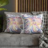 Rainbow Octopus Kraken Tentacles Ink White Art Spun Polyester Square Pillow Case Home Decor