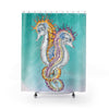 Seahorses Orange Magenta Splash Ink Teal Shower Curtain 71 X 74 Home Decor