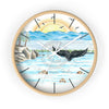 Shelter Point Pacific Beach Summer Art Wall Clock Wooden / White 10 Home Decor