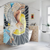 Shower Curtains - Barn Owl Landing Human Original Ink Artwork Home Decor