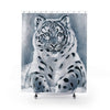 Snow Leopard Blue Shower Curtain 71X74 Home Decor