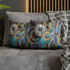 Steel Blue Octopus Kraken Compass Mauve Art Spun Polyester Square Pillow Case Home Decor