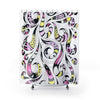 Swirls Tribal Doodle White Pattern Shower Curtain 71X74 Home Decor