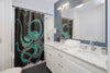 Teal Octopus Tentacles Dance Shower Curtain Home Decor