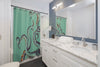 Teal Tentacles Ink Art Shower Curtain Home Decor