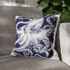 White Blue Octopus Kraken Tentacles Art Spun Polyester Square Pillow Case 16 × Home Decor