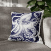 White Blue Octopus Kraken Tentacles Art Spun Polyester Square Pillow Case 18 × Home Decor