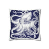 White Blue Octopus Kraken Tentacles Art Spun Polyester Square Pillow Case Home Decor