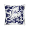 White Blue Octopus Kraken Tentacles Art Spun Polyester Square Pillow Case Home Decor