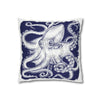 White Blue Octopus Kraken Tentacles Art Spun Polyester Square Pillow Case Home Decor