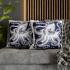 White Blue Octopus Kraken Tentacles Art Spun Polyester Square Pillow Case Home Decor