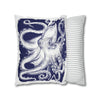 White Blue Octopus Kraken Tentacles Art Spun Polyester Square Pillow Case Home Decor