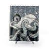 White Octopus Compass Grey Ink Shower Curtain 71 X 74 Home Decor