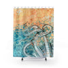 White Tentacles Octopus Kraken Abstract Ink Art Shower Curtain 71 × 74 Home Decor