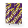 Yellow Kraken Octopus Purple Ink Art Shower Curtain 71 × 74 Home Decor