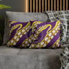 Yellow Octopus Kraken Tentacles Ink Purple Art Spun Polyester Square Pillow Case Home Decor