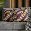 Yellow Octopus Kraken Tentacles Ink Purple Art Spun Polyester Square Pillow Case Home Decor