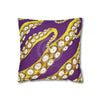 Yellow Octopus Kraken Tentacles Ink Purple Art Spun Polyester Square Pillow Case Home Decor