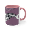 Orca Killer Whale Tribal Ink Purple Accent Coffee Mug, 11oz